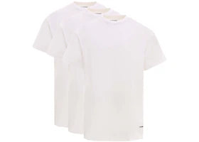 Jil Sander Man Biologic Cotton Logo Label T-Shirt Set White - vue 360