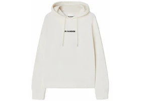 Jil Sander Women's Printed Logo Hoodie Cream - authentic Jil Sander apparel
