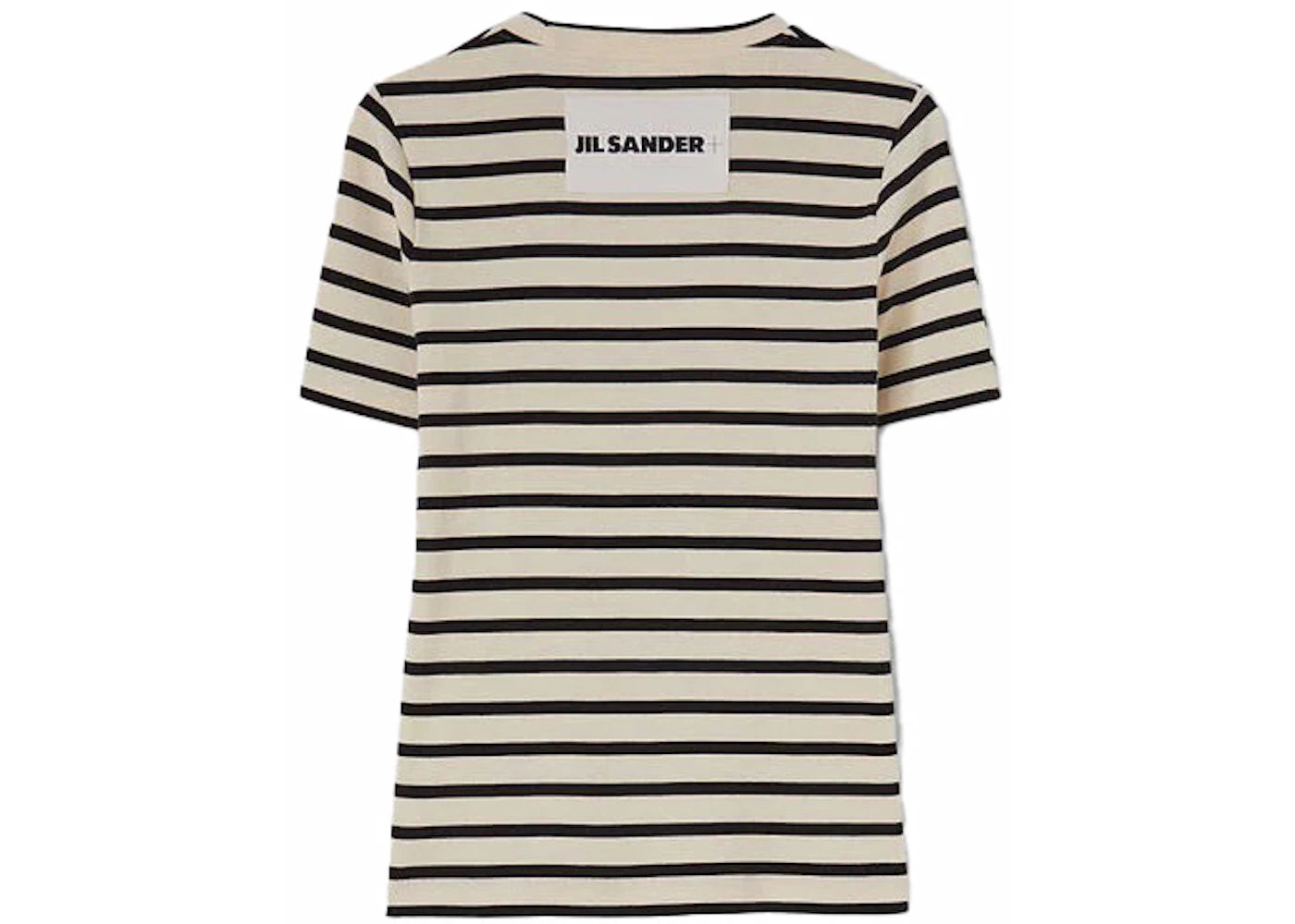 Jil Sander Women's Stripe Cotton T-Shirt Beige/Black - vue secondaire B