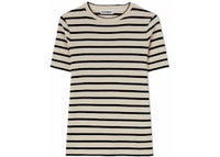 Jil Sander Women's Stripe Cotton T-Shirt Beige/Black