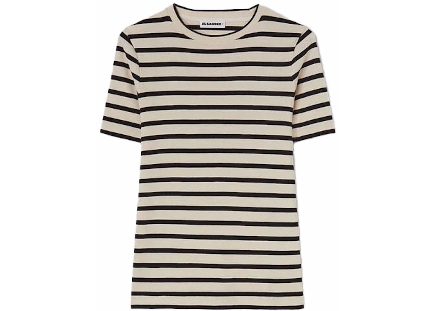 Jil Sander Women's Stripe Cotton T-Shirt Beige/Black - vue secondaire A