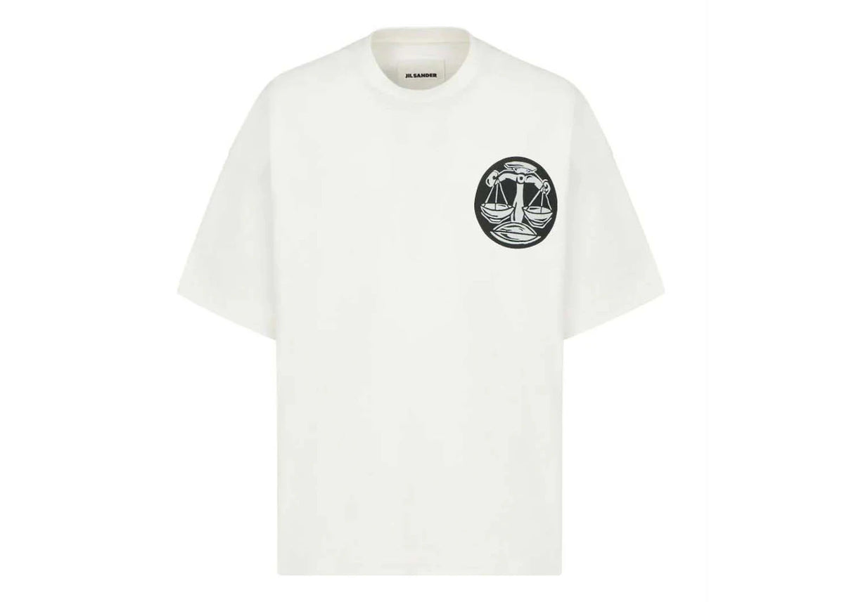 Jil Sander Zodiac Patch Libra Oversize Logo T-Shirt White - vue secondaire A