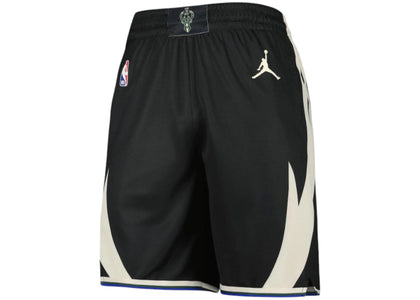 Jordan NBA Milwaukee Bucks Performance Swingman Statement Edition Shorts Black/Cream - authentic Jordan apparel