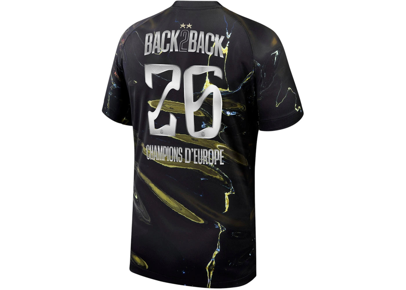 Jordan PSG 2025/26 Night Edition Special Edition Stadium Jersey (Champions of Europe 2026 Print) Black - vue secondaire A