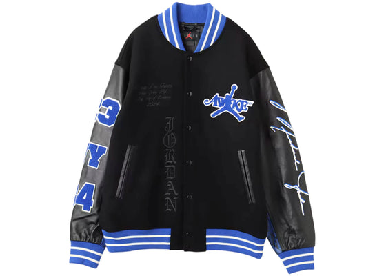 Jordan x Awake NY Varsity Jacket Black/Game Royal sneakers - authentic Jordan shoes