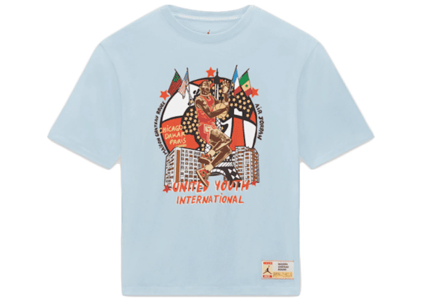Jordan x Maison Chateau Rouge T-Shirt Blue - vue secondaire A