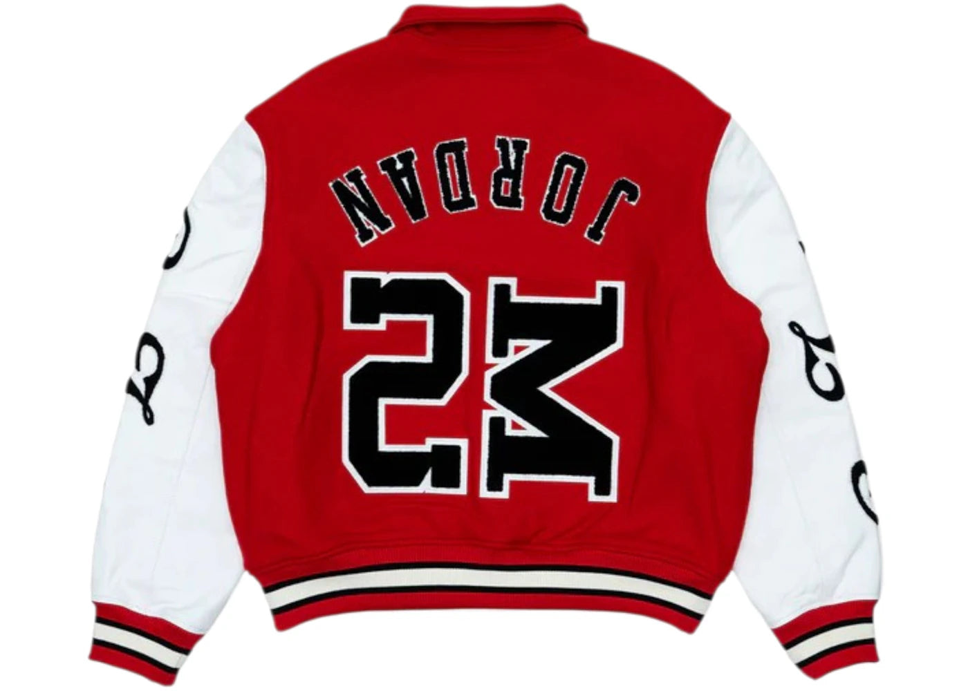 Jordan x Saint Mxxxxxx Varsity Jacket University Red White - vue secondaire B