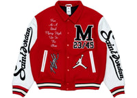 Jordan x Saint Mxxxxxx Varsity Jacket University Red White