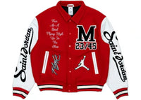 Jordan x Saint Mxxxxxx Varsity Jacket University Red White