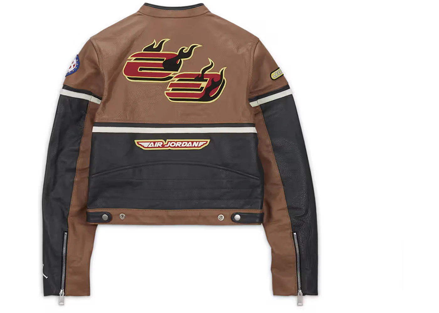 Jordan x Travis Scott Cactus Jack Women's Leather Jacket Archaeo Brown - vue secondaire A