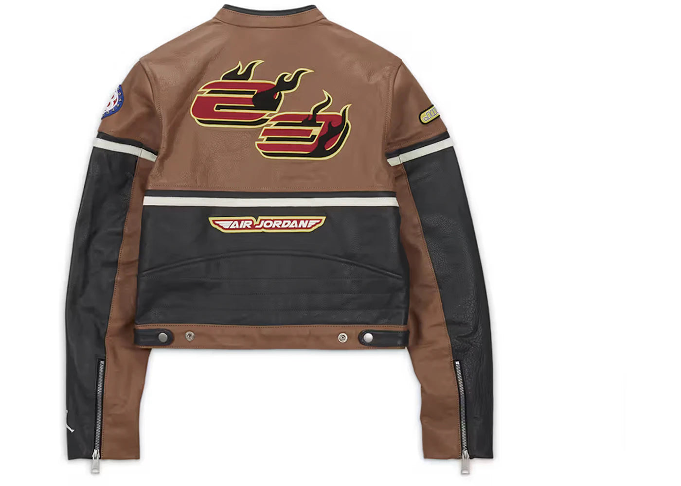 Jordan x Travis Scott Cactus Jack Women's Leather Jacket (Asia Sizing) Archaeo Brown - vue secondaire B