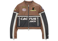 Jordan x Travis Scott Cactus Jack Women's Leather Jacket (Asia Sizing) Archaeo Brown