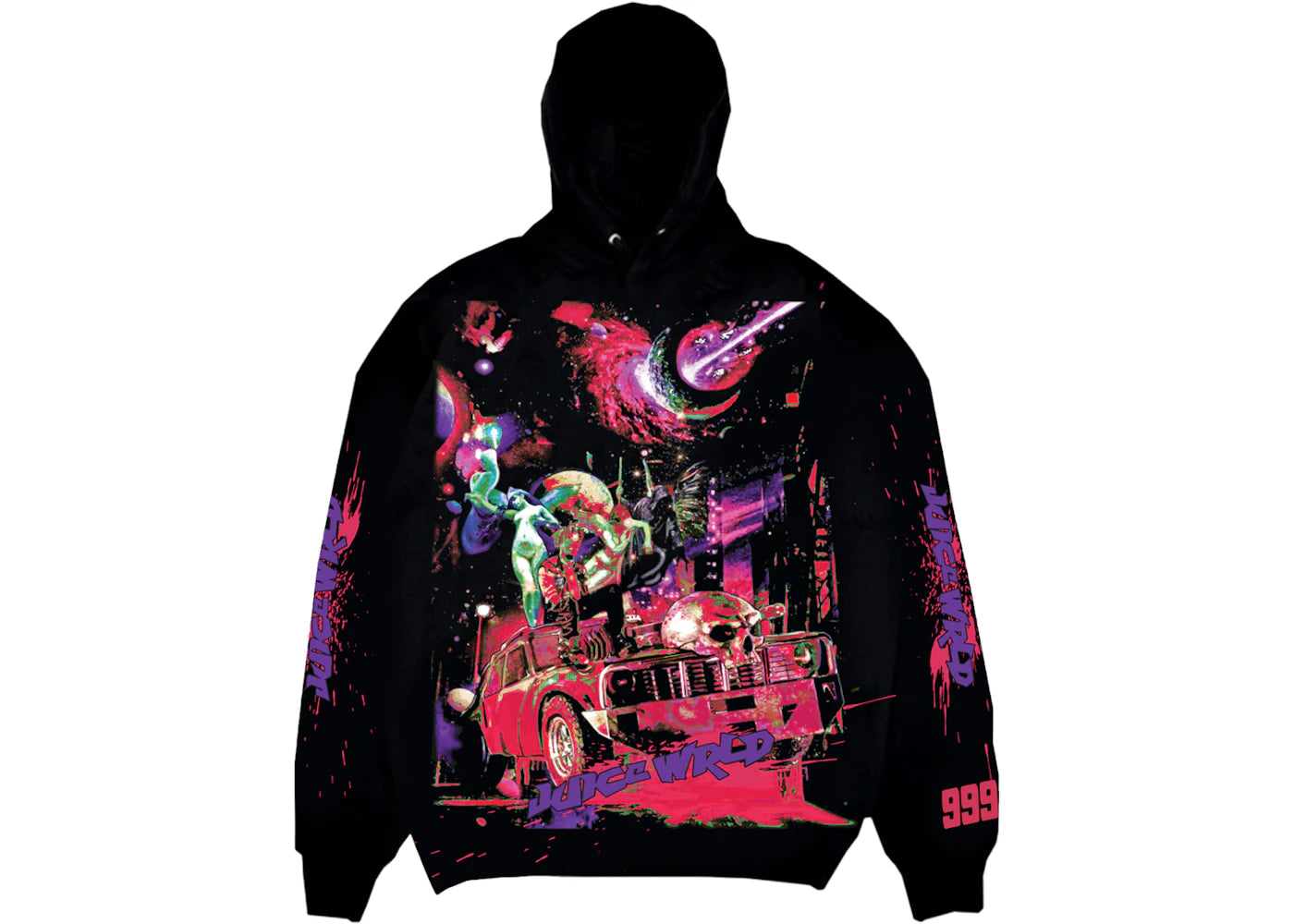 Juice Wrld x Vlone Galaxy Hoodie Black - vue secondaire A