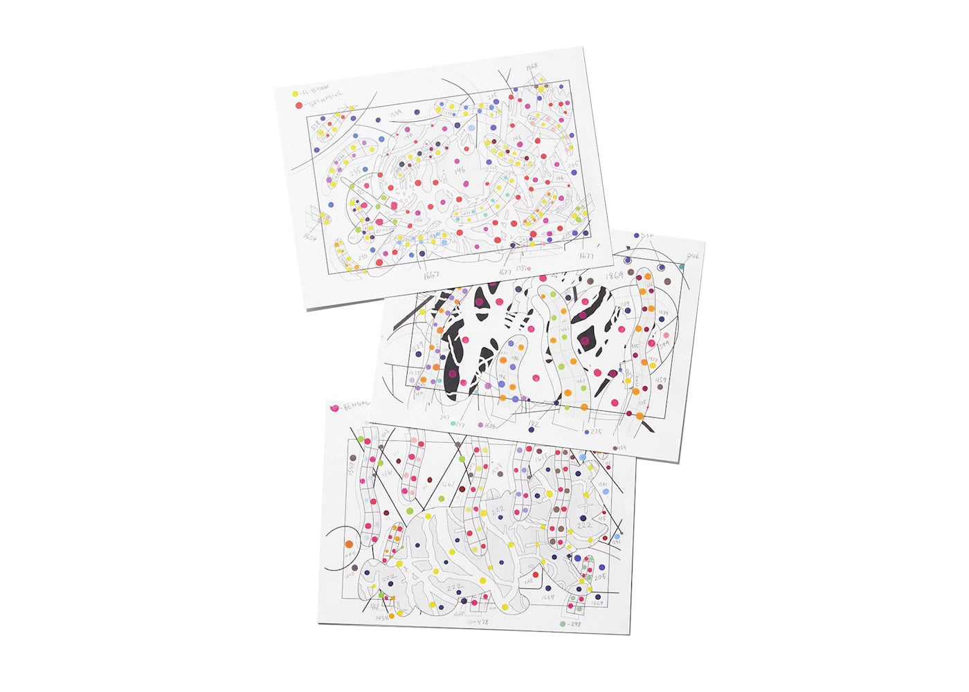 KAWS Brooklyn Museum Color Charts Postcard Set of 3 - vue 360