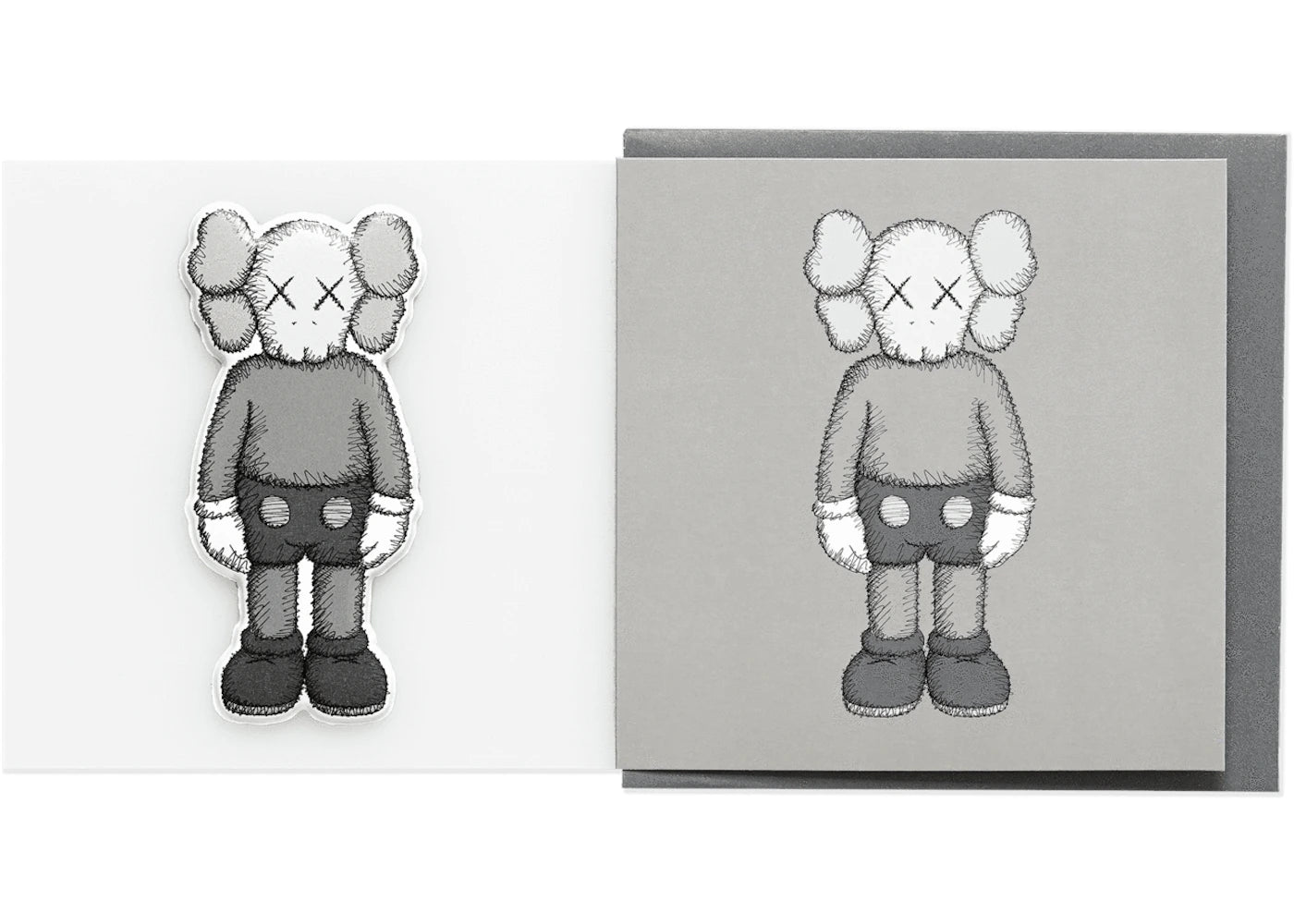 KAWS Companion Greeting Card (With Puffy Sticker) Grey sneakers - authentic KAWS shoes