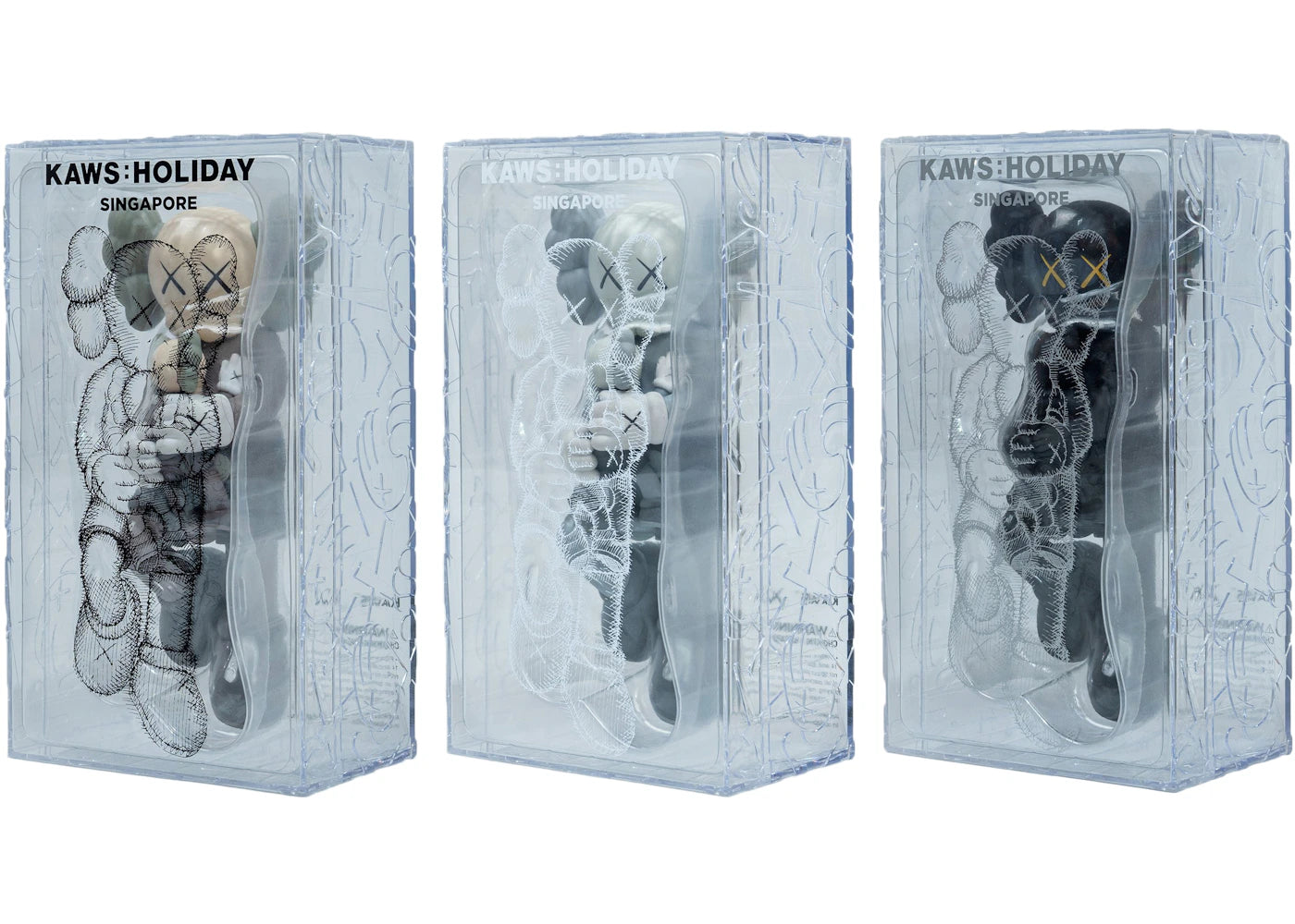 KAWS Holiday Singapore Figure Set Brown/Grey/Black - vue secondaire B