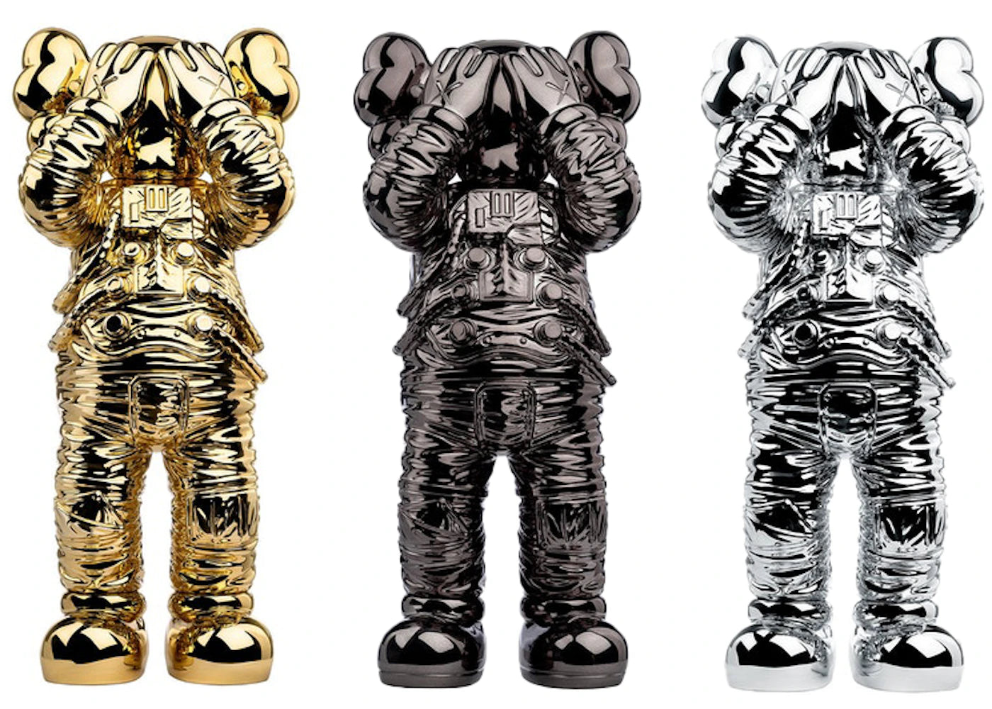 KAWS Holiday Space Figure Gold/Black/Silver Set - vue secondaire A