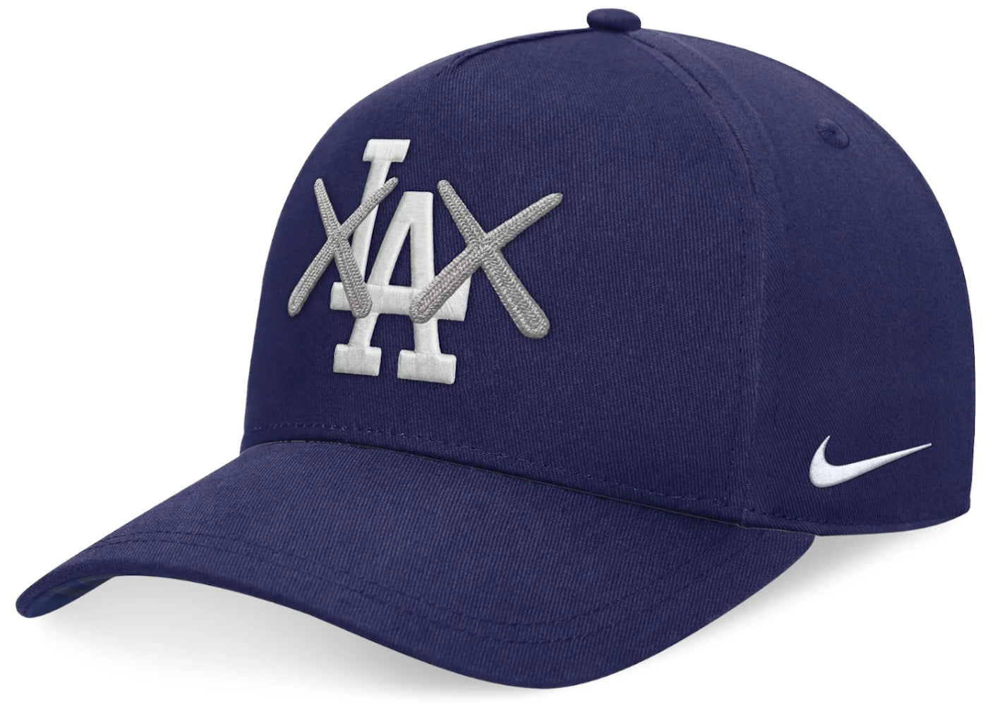 KAWS Nike Club Structured AFRAME Los Angeles Dodgers Cap Blue - vue 360