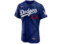 KAWS Nike MLB Authentic Los Angeles Dodgers Jersey Blue