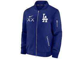KAWS Nike MLB Fanatics Fest Dugout Bomber Los Angeles Dodgers Jacket Royal Blue - vue 360