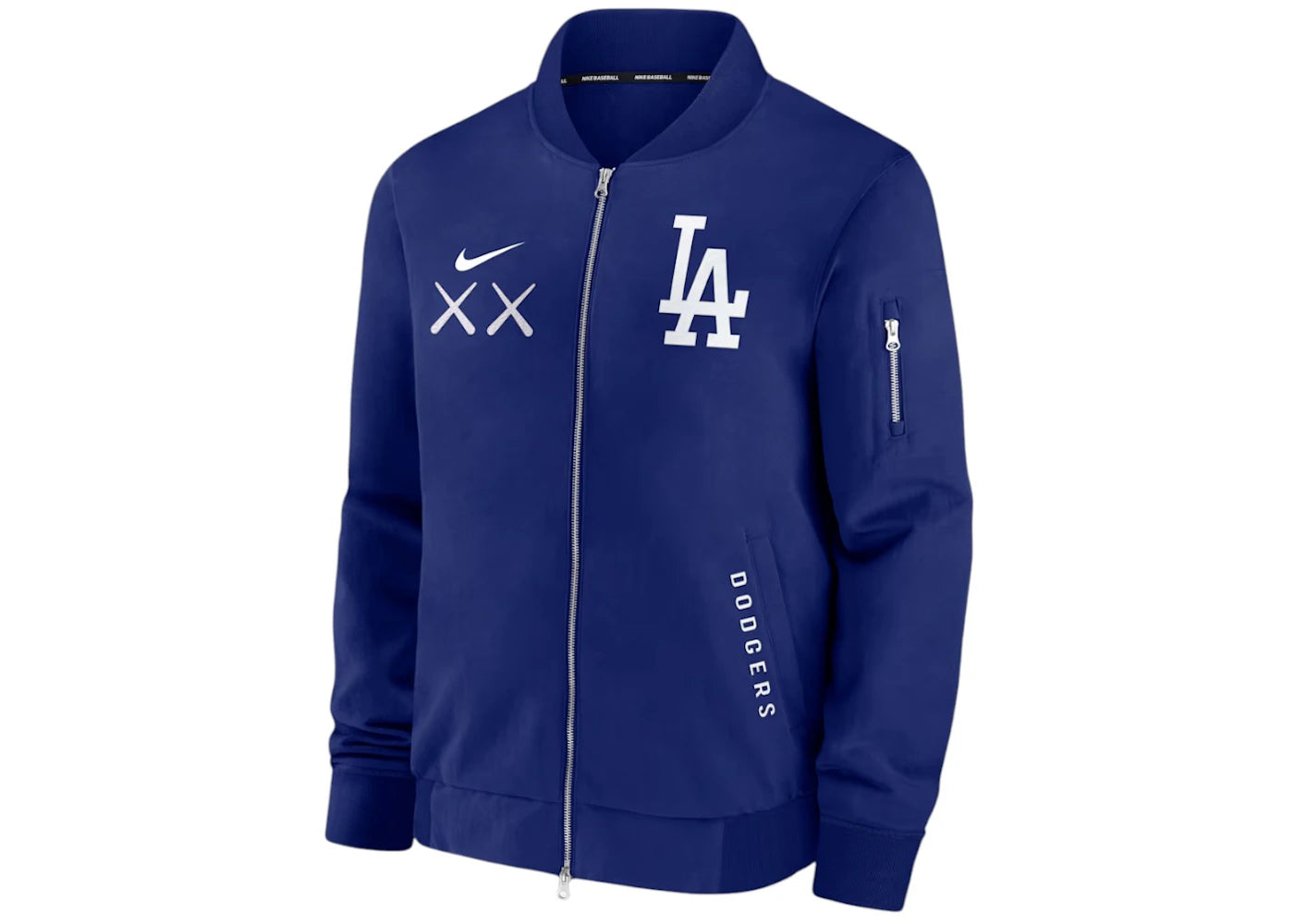 KAWS Nike MLB Fanatics Fest Dugout Bomber Los Angeles Dodgers Jacket Royal Blue - vue secondaire A