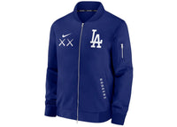 KAWS Nike MLB Fanatics Fest Dugout Bomber Los Angeles Dodgers Jacket Royal Blue