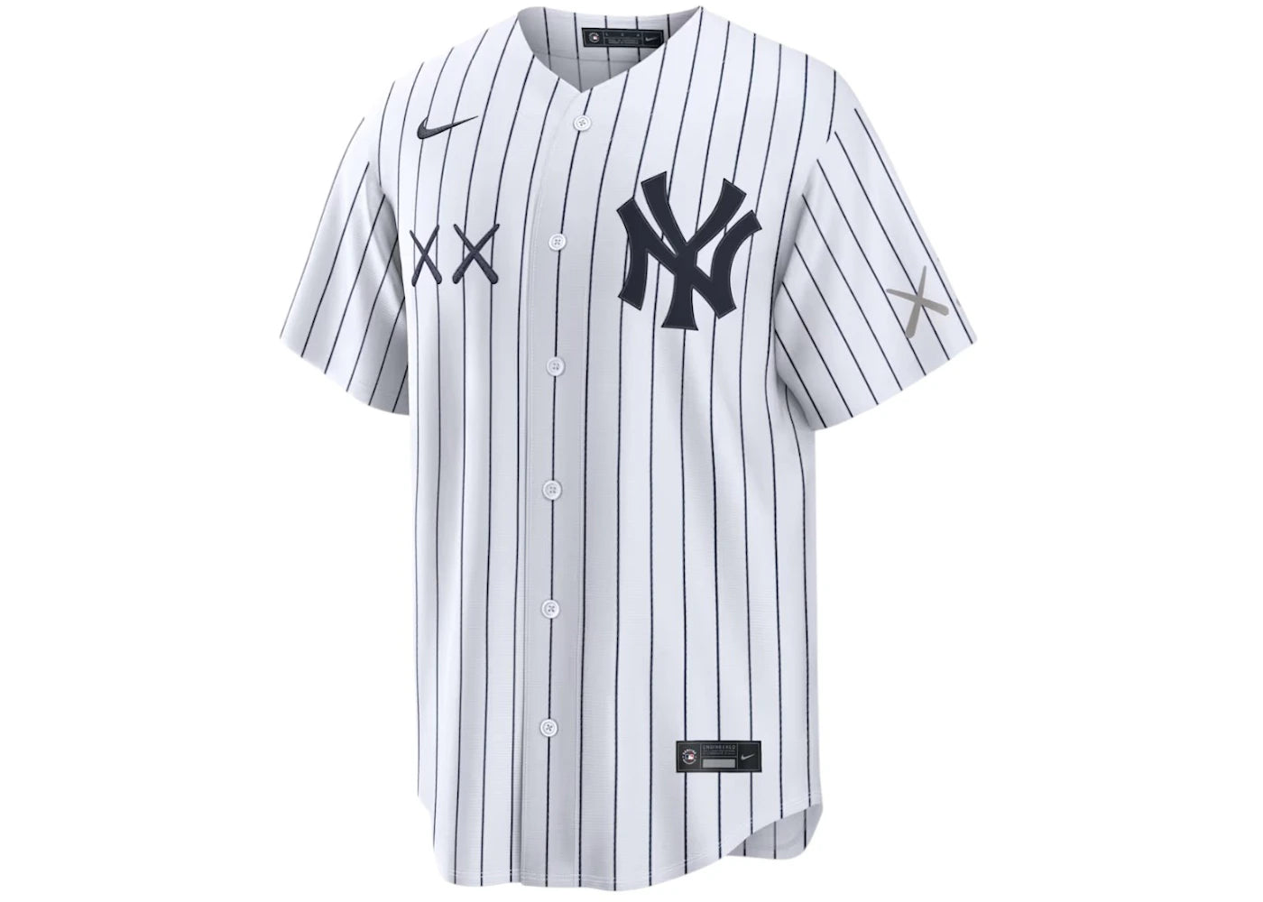 KAWS Nike MLB Stadium New York Yankees Jersey White/Blue - vue 360