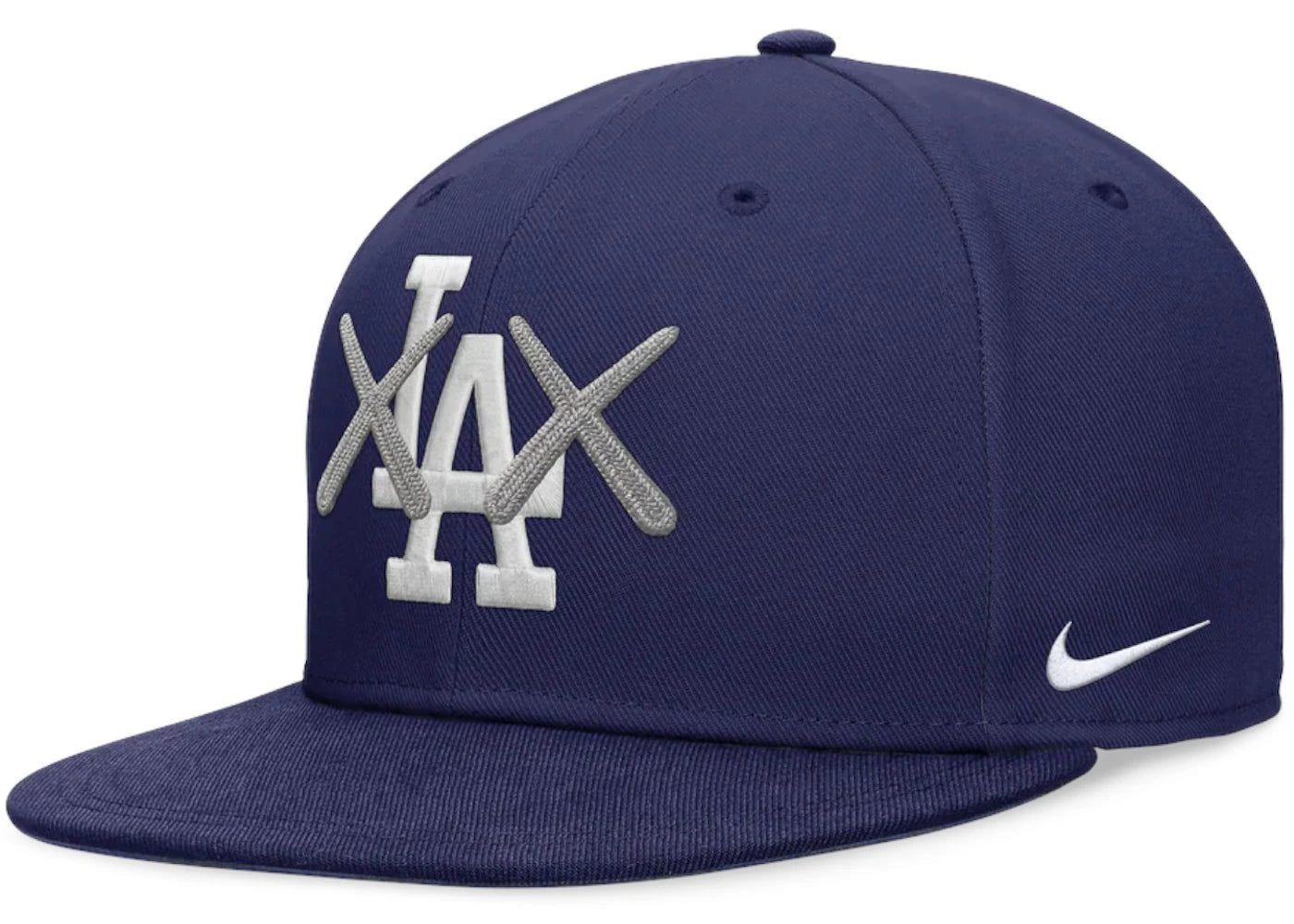 KAWS Nike True Flat Brim Fitted Los Angeles Dodgers Cap Game Royal - vue secondaire A