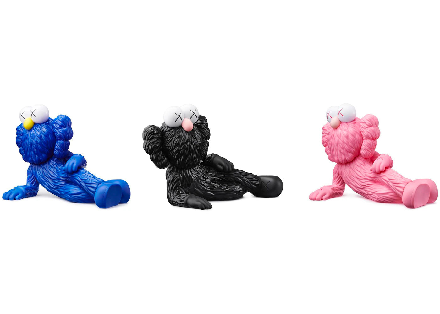 KAWS TIME OFF Vinyl Figure Set Blue/Black/Pink - vue secondaire B