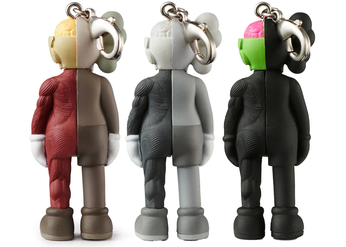 KAWS Tokyo First Flayed Companion Keychain Brown/Gray/Black Set (2021) - vue secondaire A