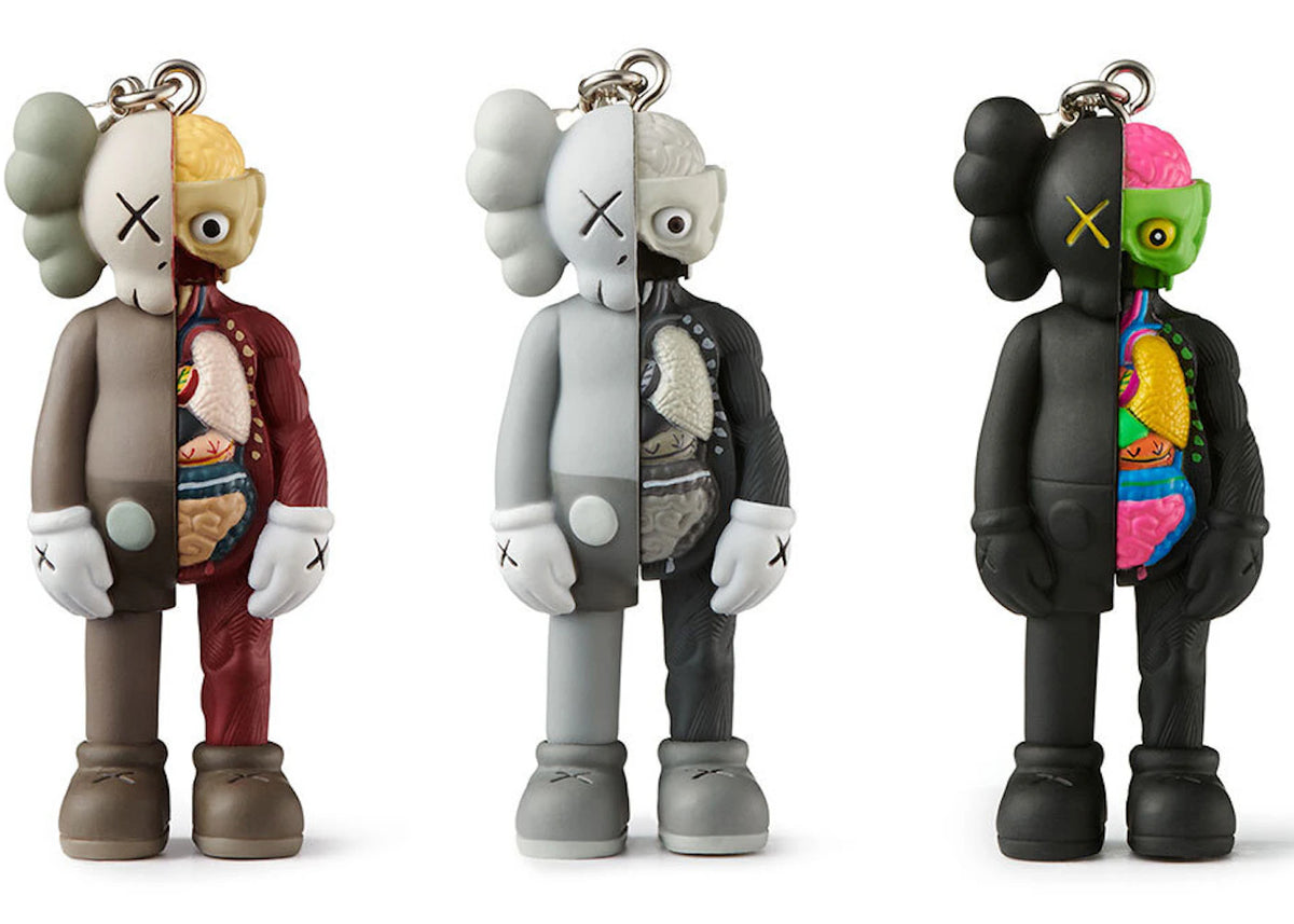 KAWS Tokyo First Flayed Companion Keychain Brown/Gray/Black Set (2021) - vue 360