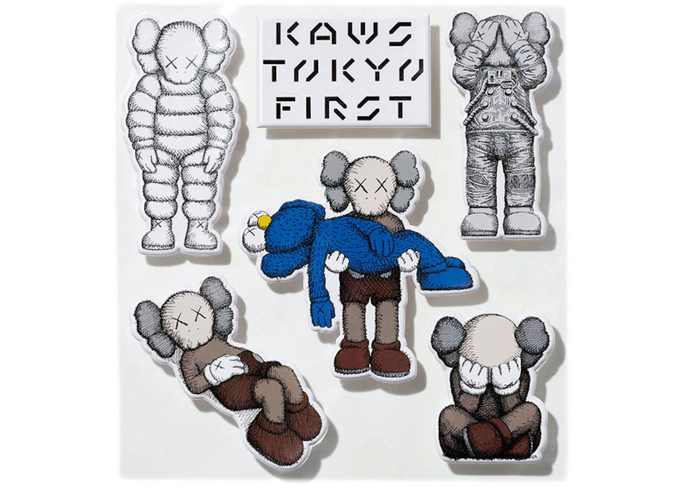 KAWS Tokyo First Pukupuku Sticker Set - vue secondaire A