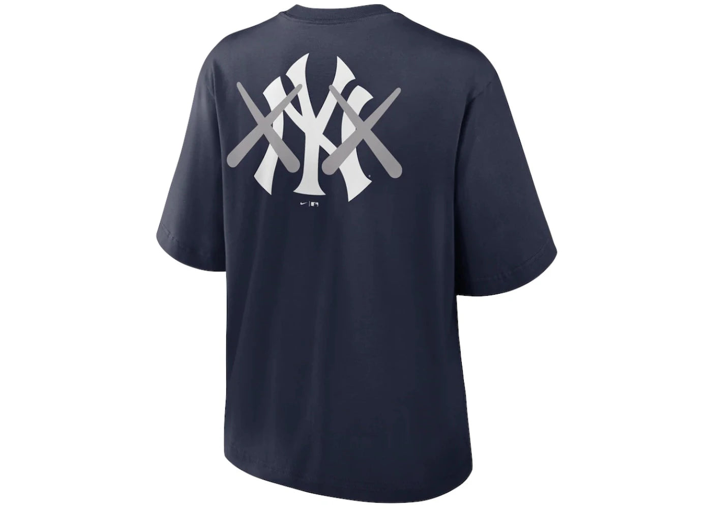 KAWS Women's Nike MLB Fanatics Fest Boxy New York Yankees Tee Collegiate Navy - vue secondaire B