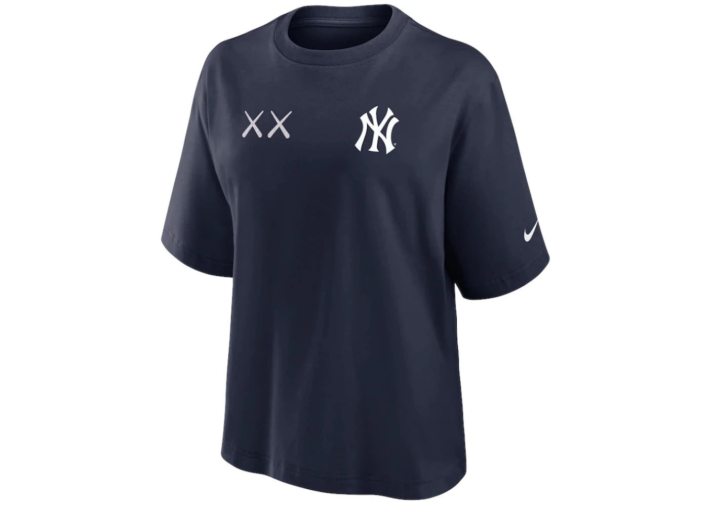 KAWS Women's Nike MLB Fanatics Fest Boxy New York Yankees Tee Collegiate Navy - vue secondaire A