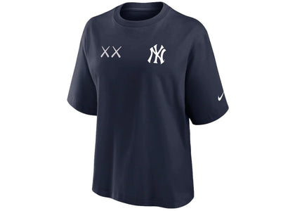 KAWS Women's Nike MLB Fanatics Fest Boxy New York Yankees Tee Collegiate Navy - product view 2