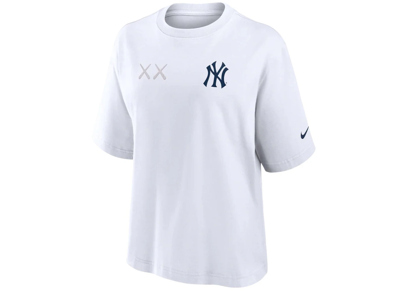 KAWS Women's Nike MLB Fanatics Fest Boxy New York Yankees Tee White - vue 360