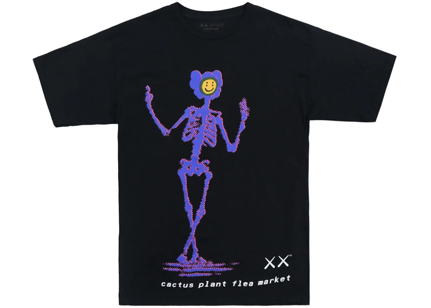 KAWS x Cactus Plant Flea Market T-shirt Black - vue 360