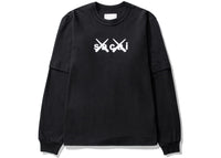 KAWS x Sacai Flock Print Long Sleeve T-shirt Black