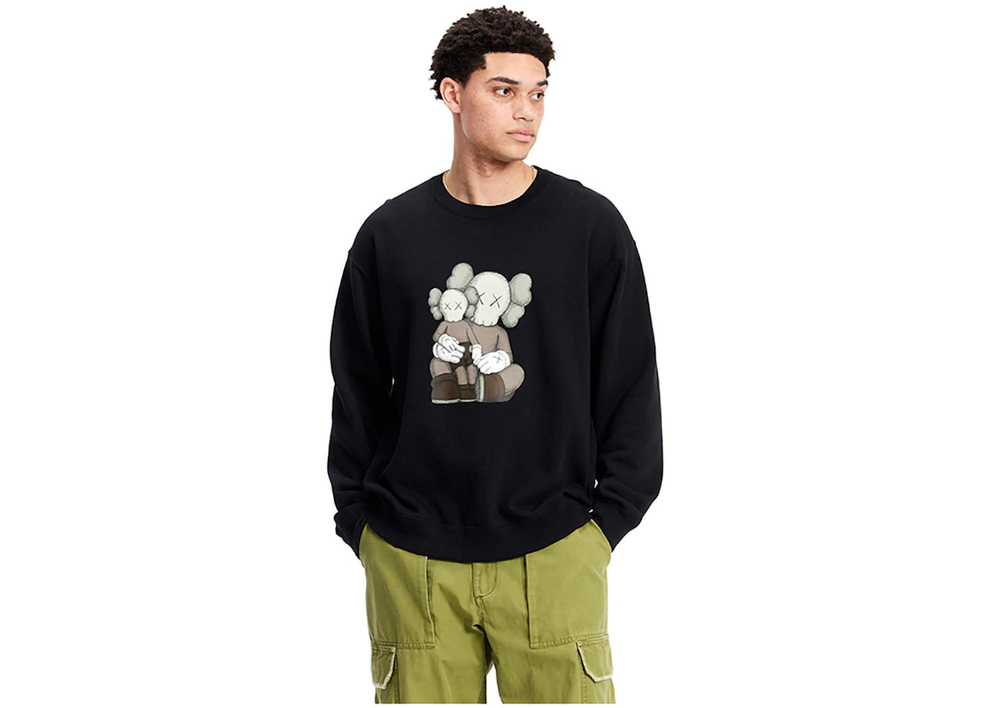 KAWS x Uniqlo Longsleeve Sweatshirt (US Sizing) Black - vue secondaire A