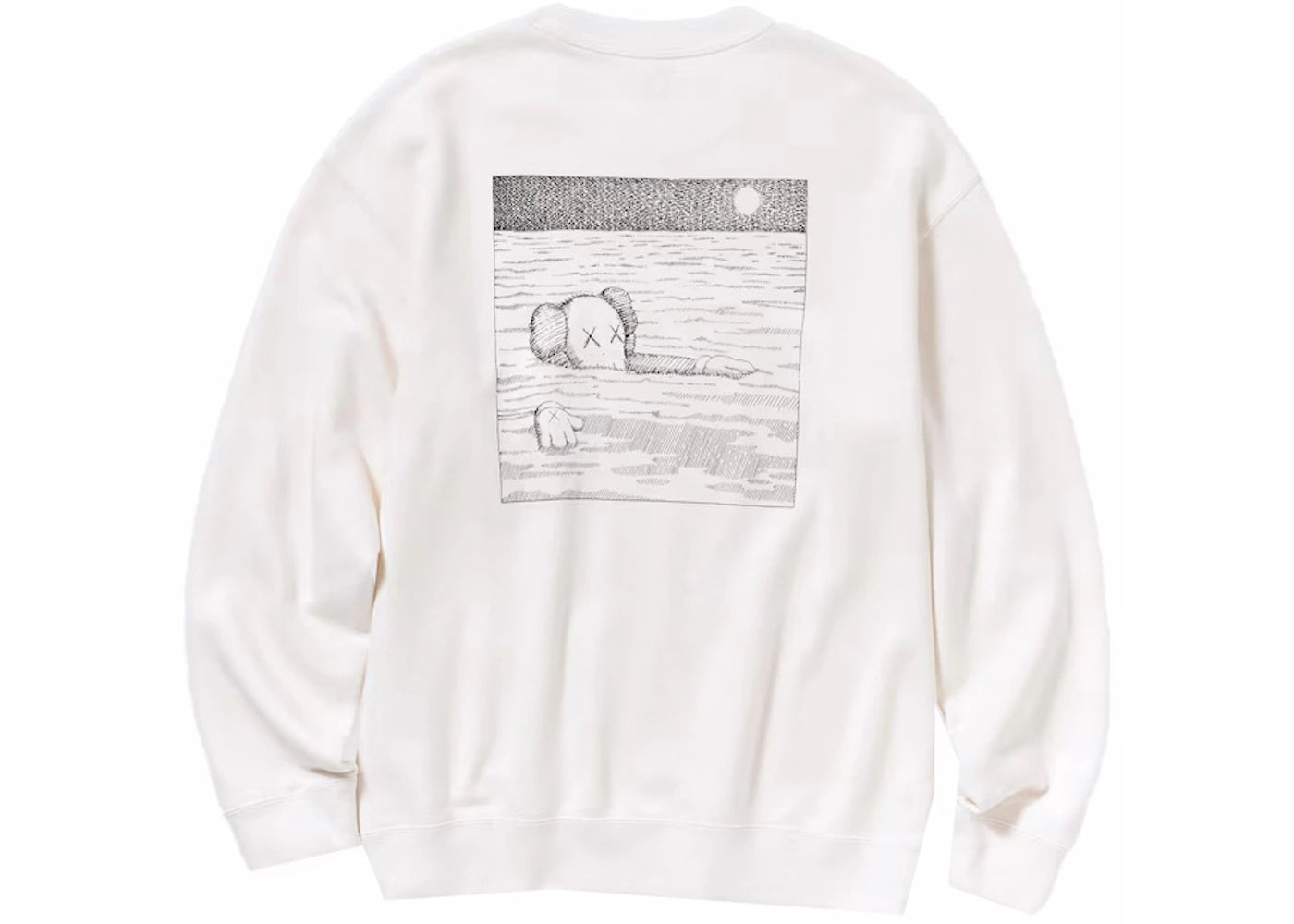 KAWS x Uniqlo Longsleeve Sweatshirt (US Sizing) Off White - vue 360