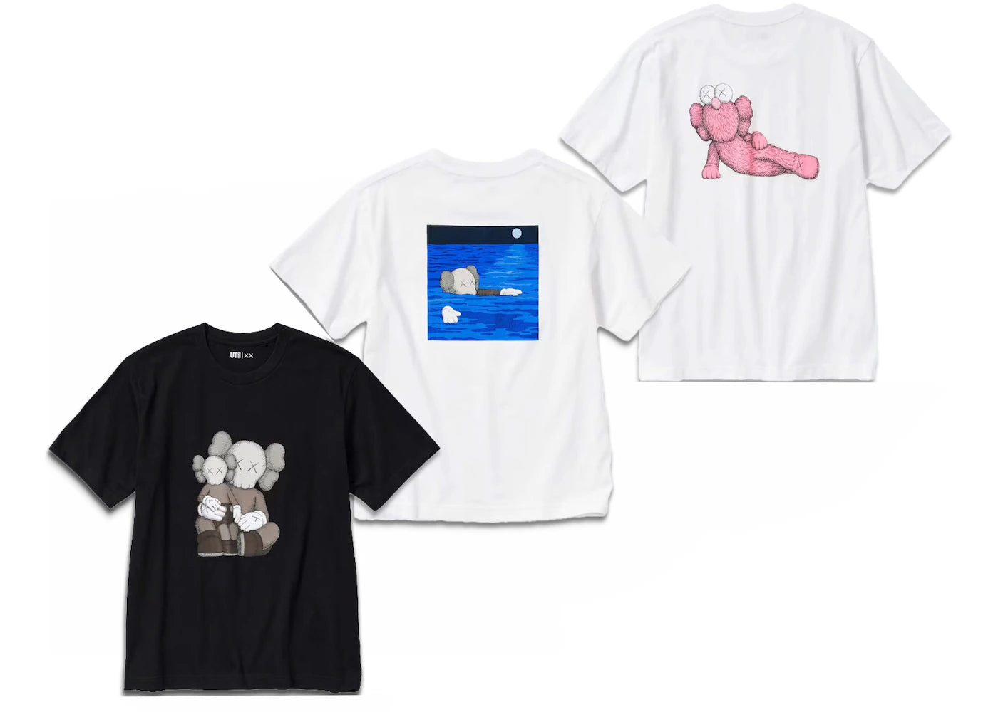 KAWS x Uniqlo UT Short Sleeve Graphic T-shirt Set (Asia Sizing) White/Black - vue secondaire A