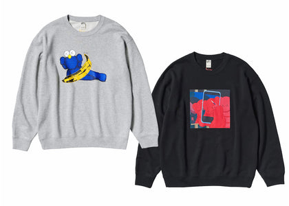 KAWS x Uniqlo Warhol Graphic 472951/476119 Sweatshirt Gray/Black - authentic KAWS apparel