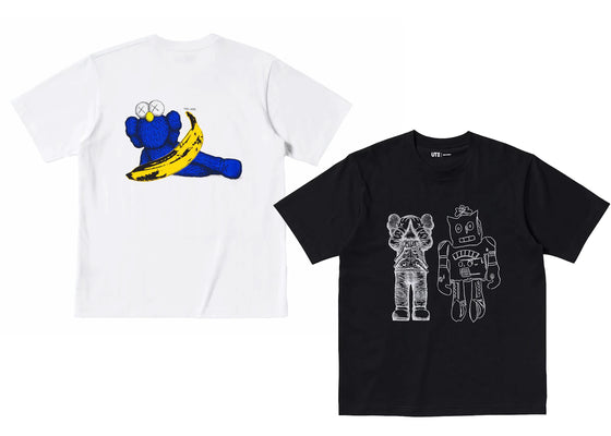 KAWS x Uniqlo Warhol UT Graphic 476351/471321 T-shirt Set White/Black sneakers - authentic KAWS shoes