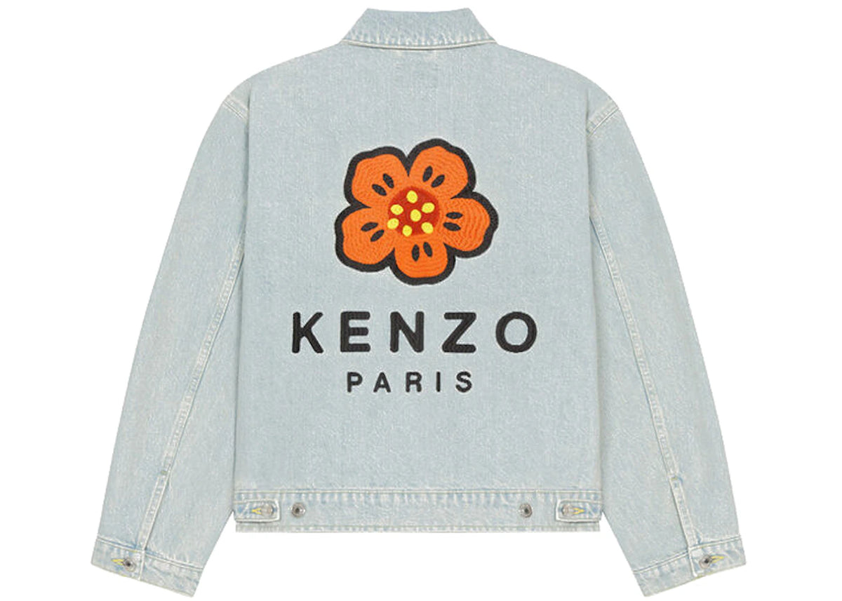 KENZO x Nigo Boke Flower Women's Embroidered Denim Tracker Jacket Sky Blue - vue 360