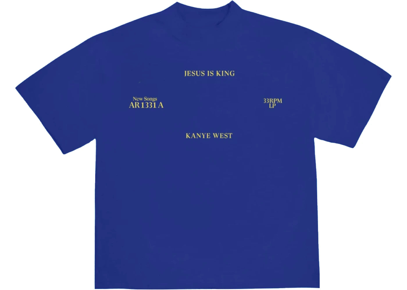 Kanye West Jesus Is King Vinyl I T-Shirt Blue - vue 360