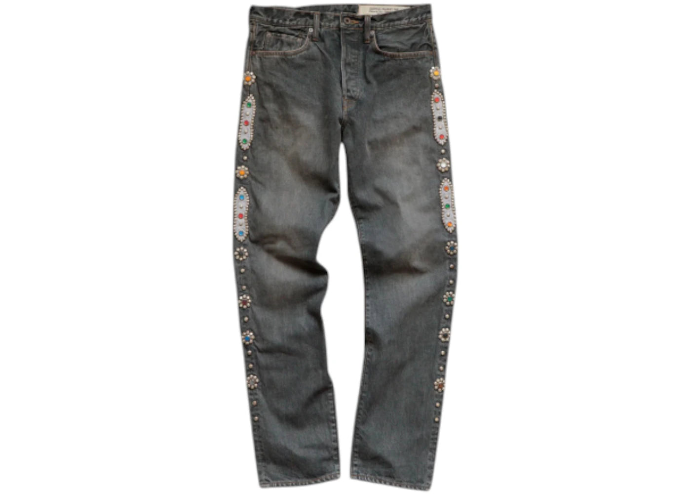 Kapital 14 Oz Denim 5P Monkey Cisco Gemstone Pants Black - vue secondaire A