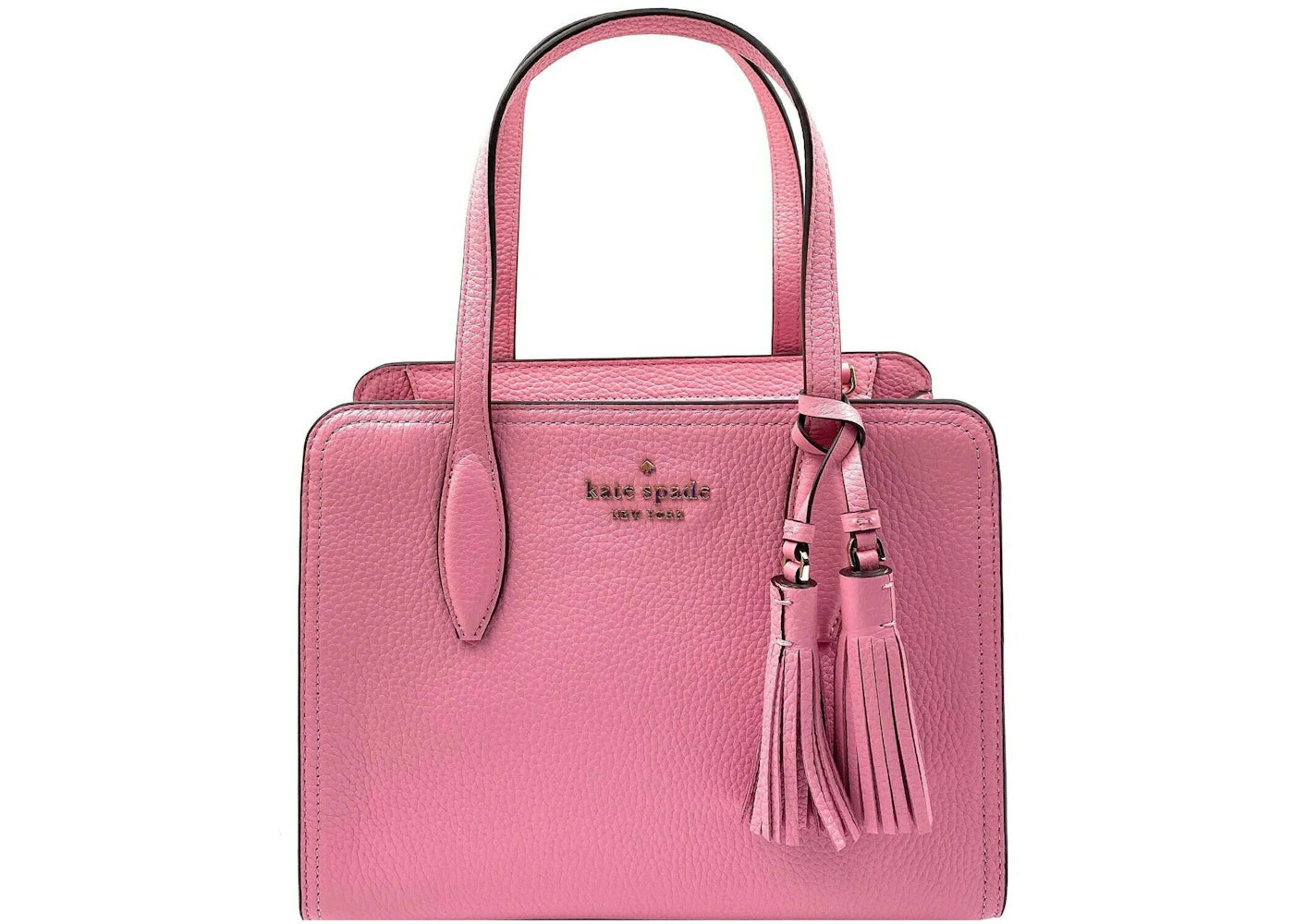 Kate Spade Rowe Leather Top Zip Satchel Bag Small Bright Carnation Pink - vue 360