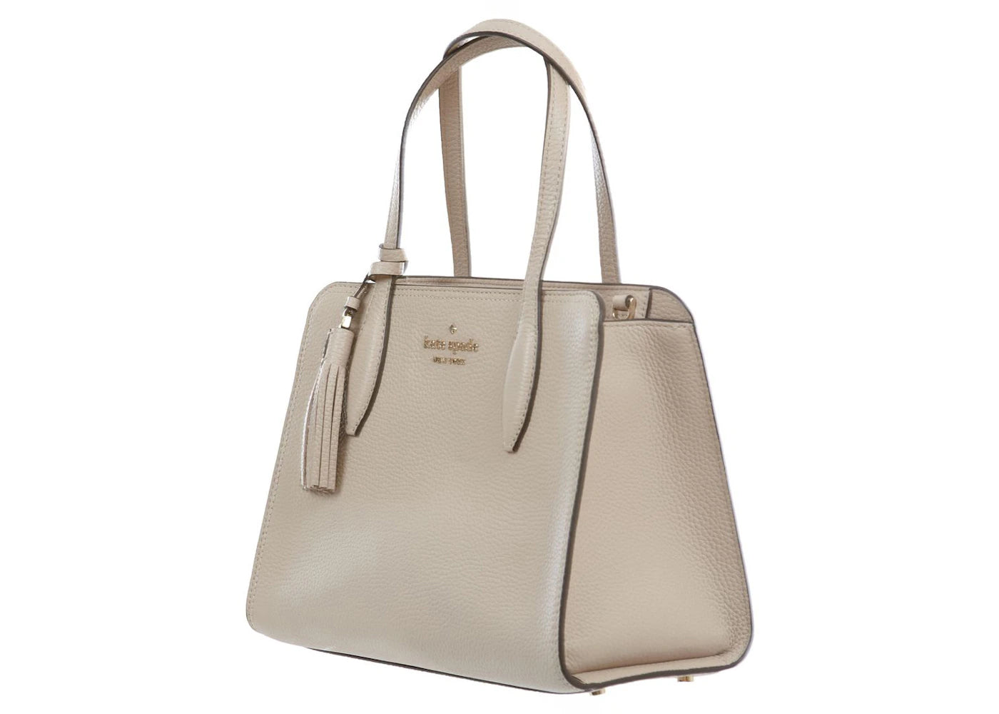 Kate Spade Rowe Leder-Satchel-Tasche mit Reißverschluss, klein, warmbeige - vue secondaire A