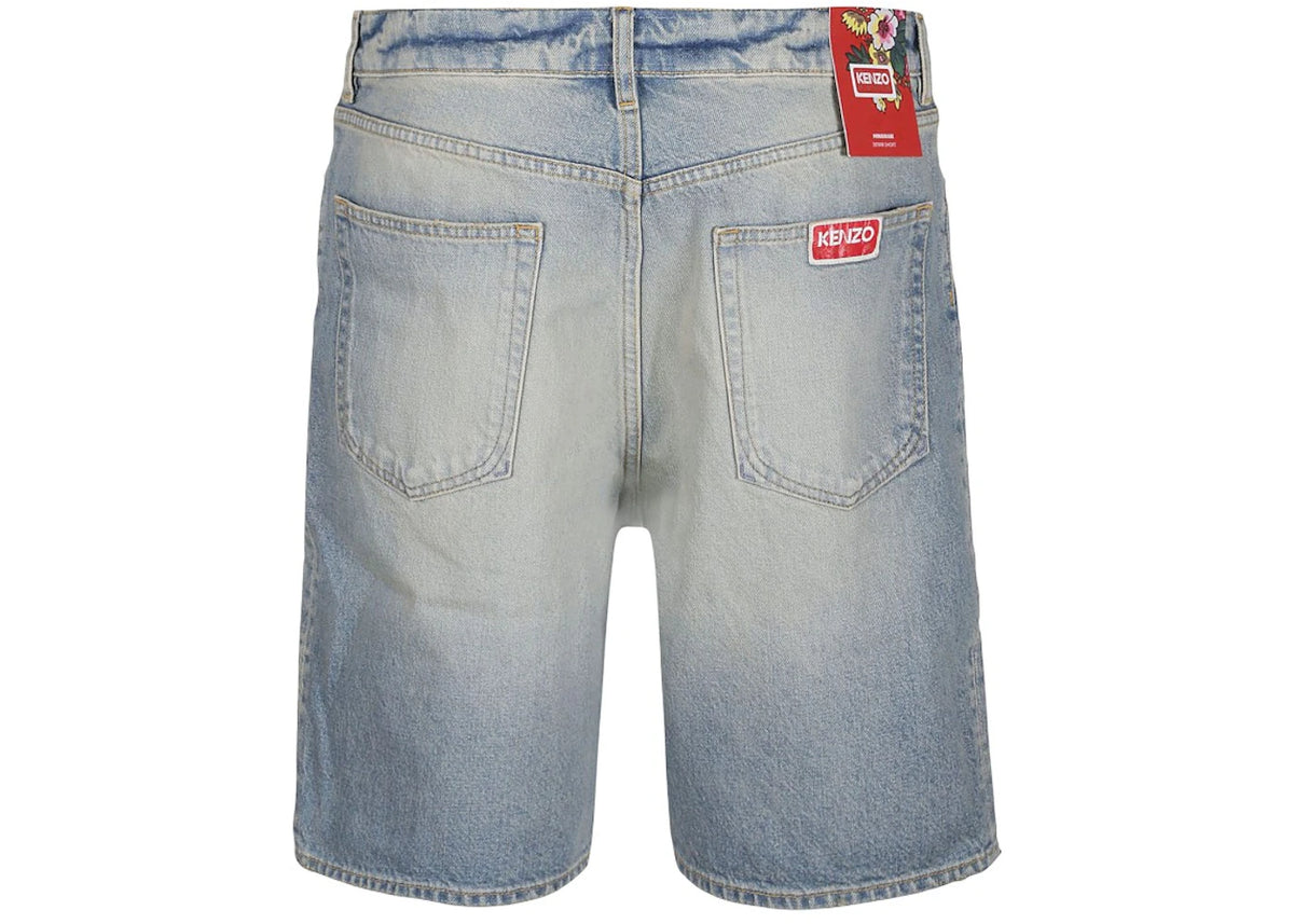KENZO Jean Himawari Shorts Stone Dirty Blue - vue secondaire A