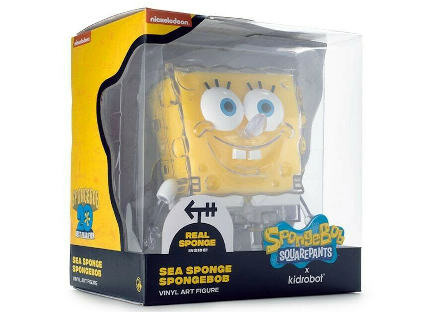 Kidrobot x Spongebob Squarepants Sea Sponge Spongebob Figure 8 Inch Yellow - vue secondaire B